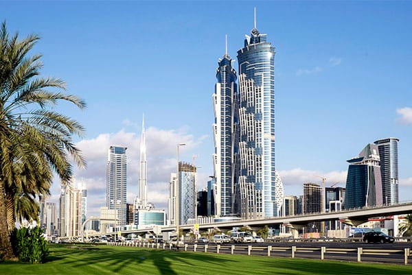 JW Marriott Marquis Hotel Dubai is a luxury 5-star hotel located in the Business Bay district of Dubai. The hotel is famous for its iconic twin-tower design and is one of the tallest hotels in the world, standing about 355 meters tall with 82 floors